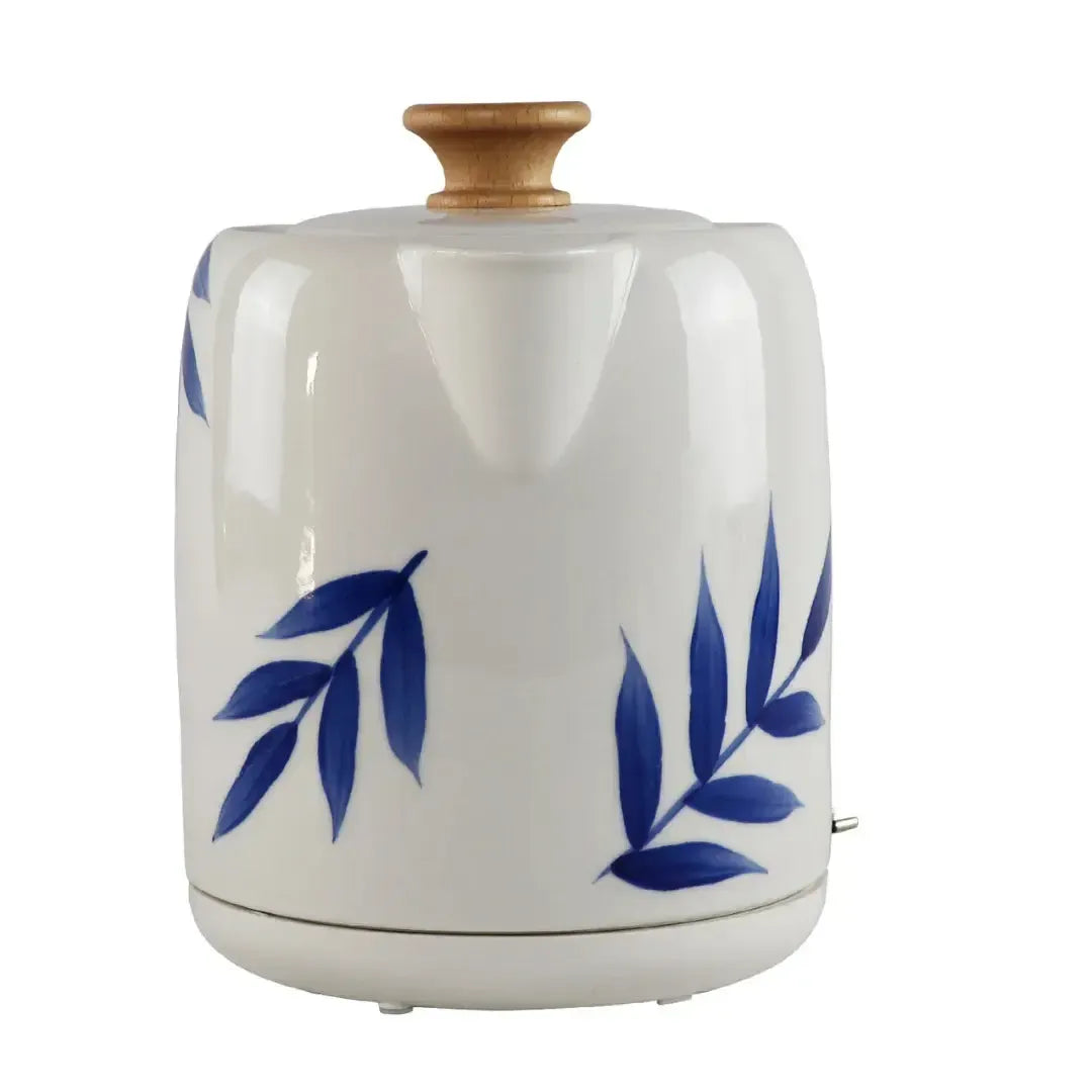 Chaleira Elétrica Porcelana Elegance Branca / Azul 1L 127V Tuut