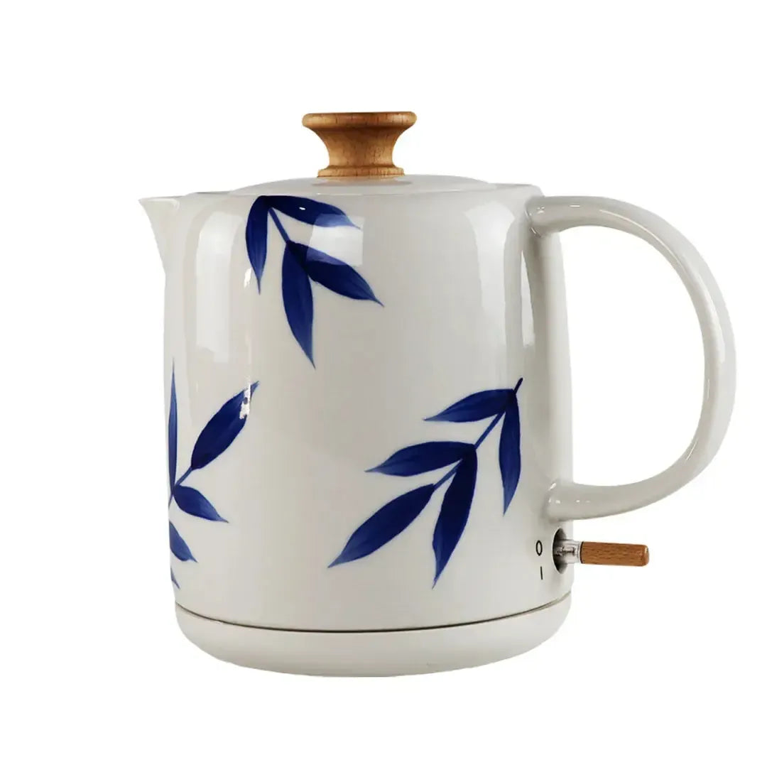 Chaleira Elétrica Porcelana Elegance Branca / Azul 1L 220V Tuut