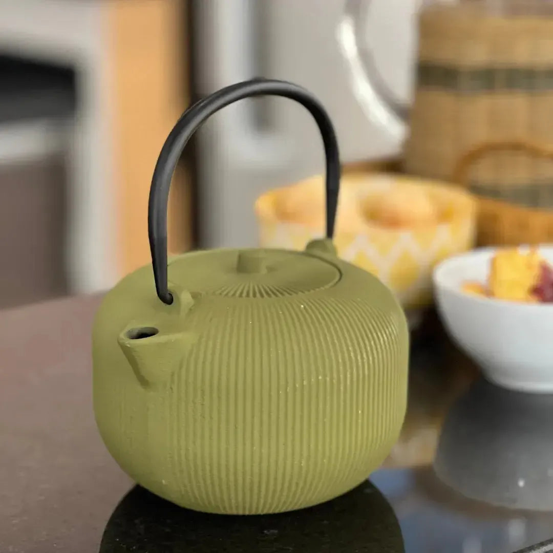 Chaleira Ferro Canelado Verde Oliva 1L Linha Sintonia