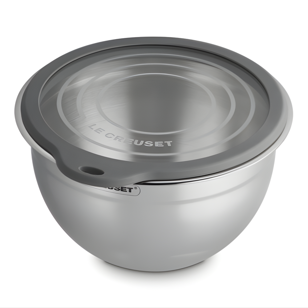 Bowl Redondo Mixing Inox Tampa Vidro 27cm Le Creuset
