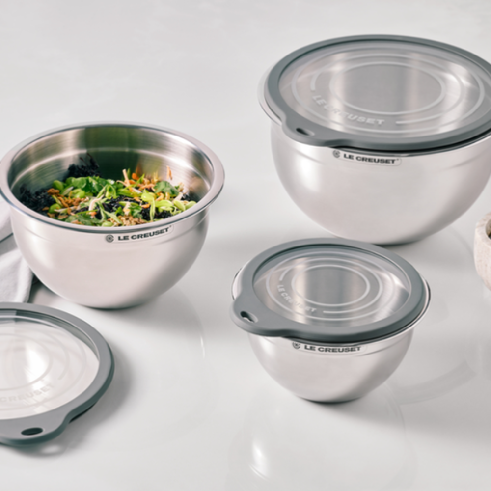 Bowl Redondo Mixing Inox Tampa Vidro 19cm Le Creuset