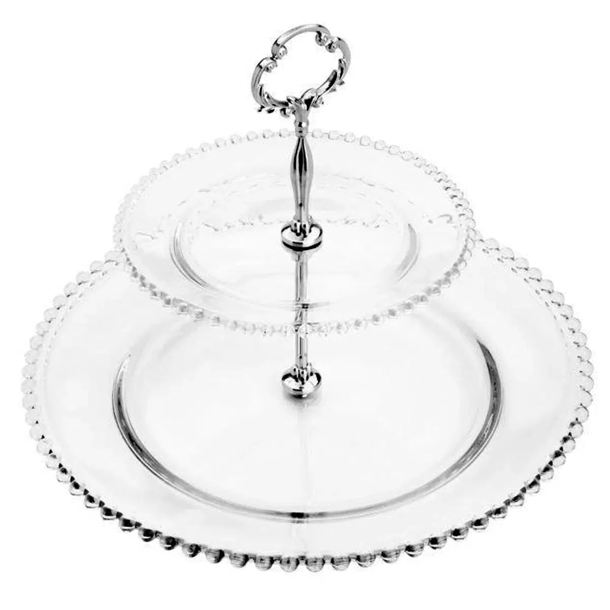 Doceira 2 Andares Cristal Pérola 32x24cm Wolff