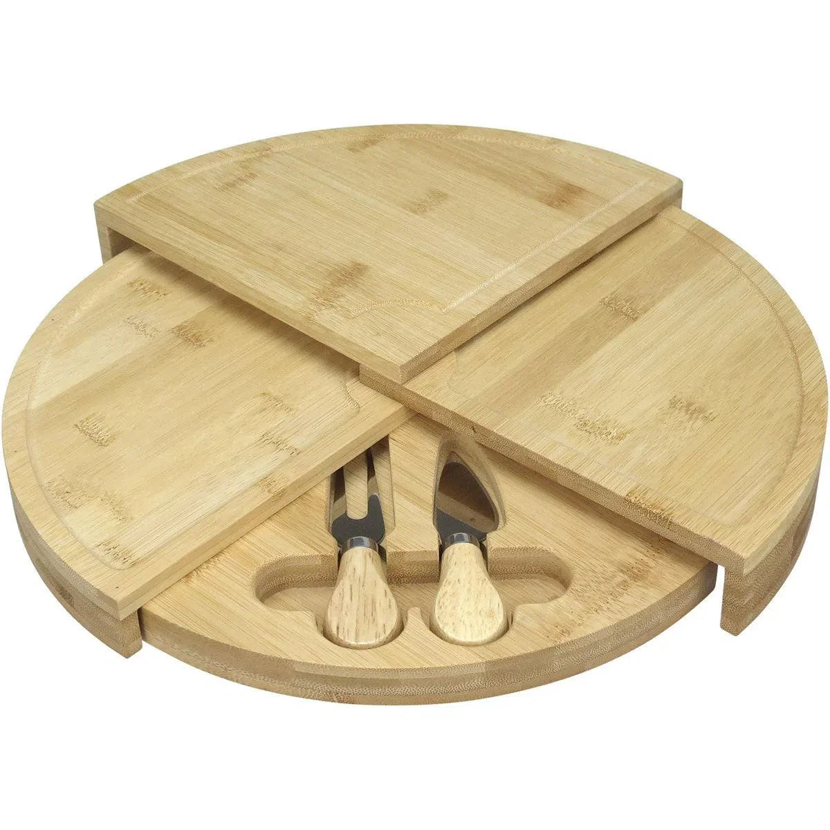 Jogo 03 Peças para Queijo com Tabua Multinivel Bambu Natural Home&Co