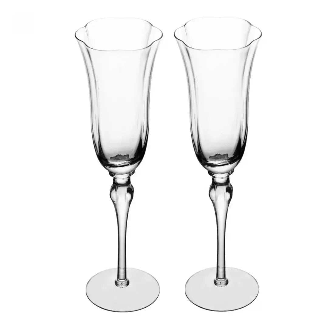 Jogo 2 Taças Champagne Vidro Lily 200ml Transparente Wolff