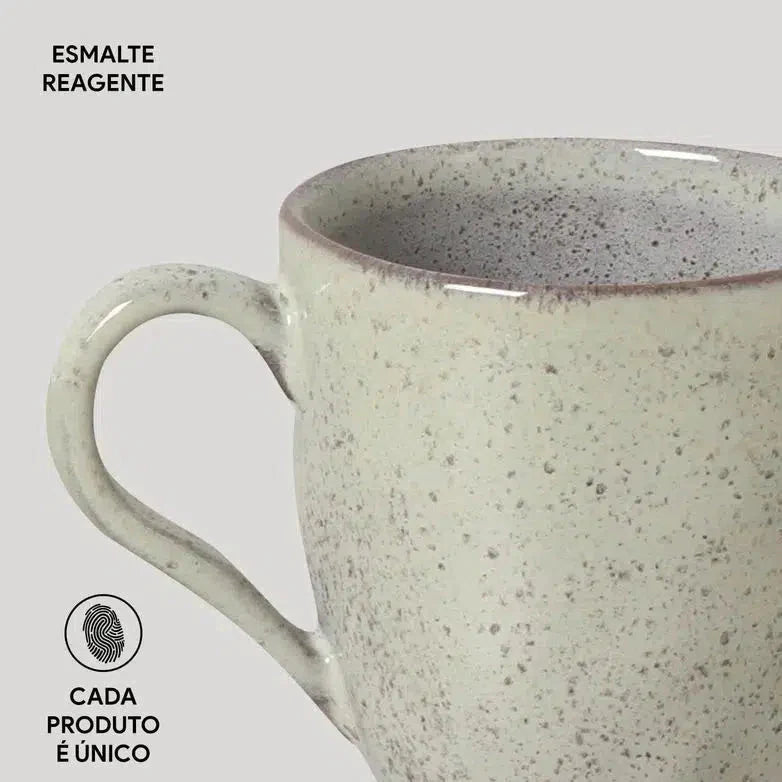 Jogo 4 Canecas Stoneware Orgânico Pistache 273ml Porto Brasil
