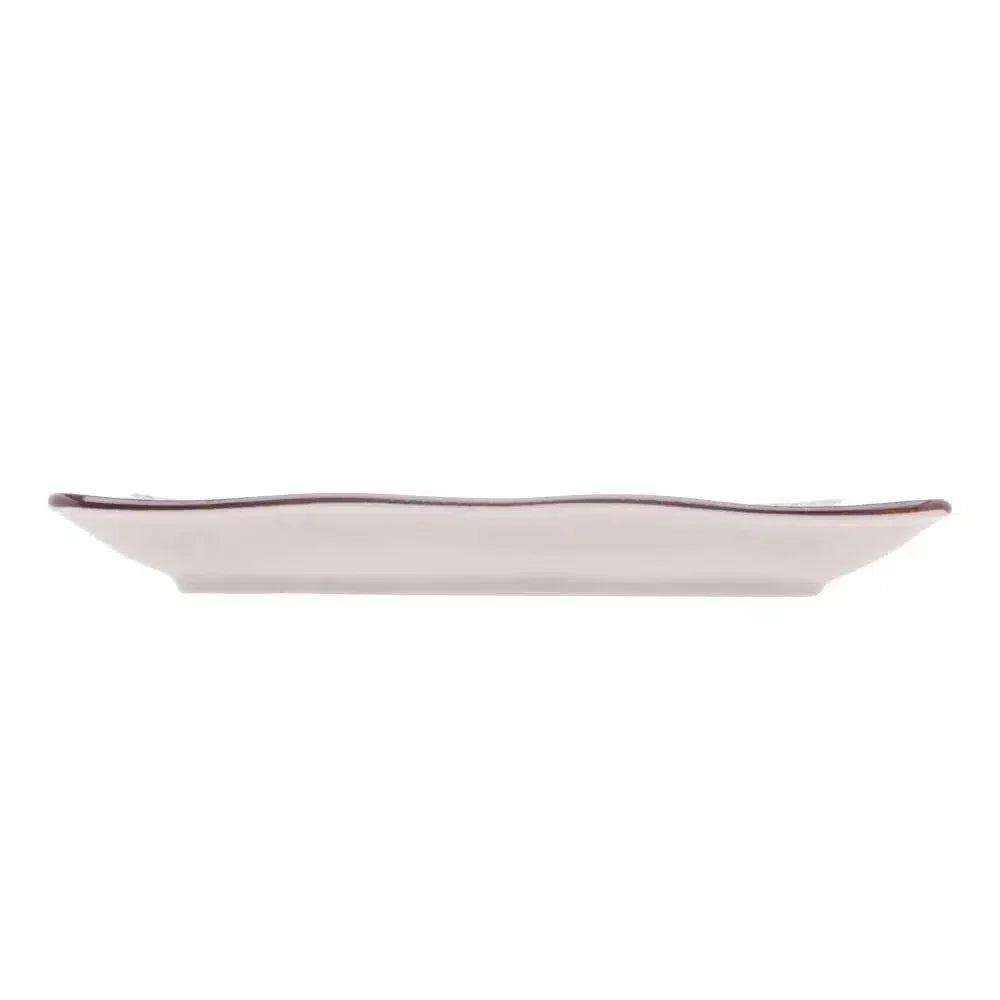 Kit com 2 Pratos Retangulares Porcelana para Sushi Koji 19,5x11,5cm