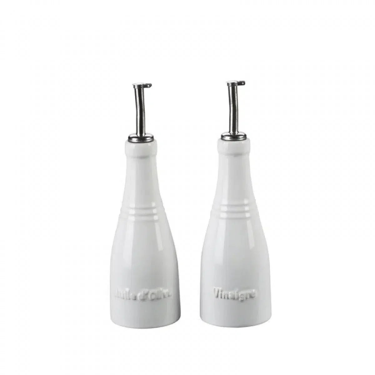 Kit com Porta Azeite e Vinagre Cerâmica Branco 240ml Le Creuset