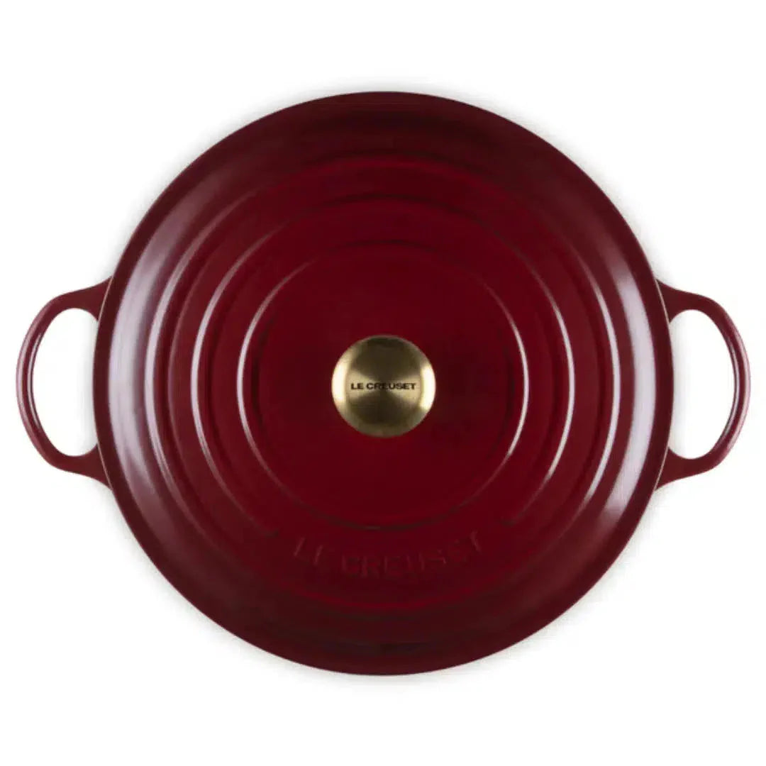 Panela Le Creuset Marmita Signature Rhone com Pegador Dourado 28cm