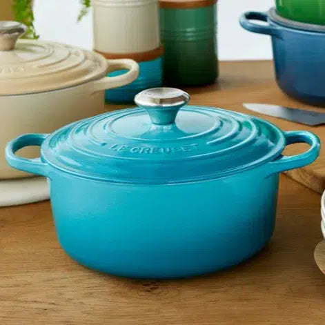 Panela Le Creuset Redonda Signature Azul Caribe 1,8L 18cm