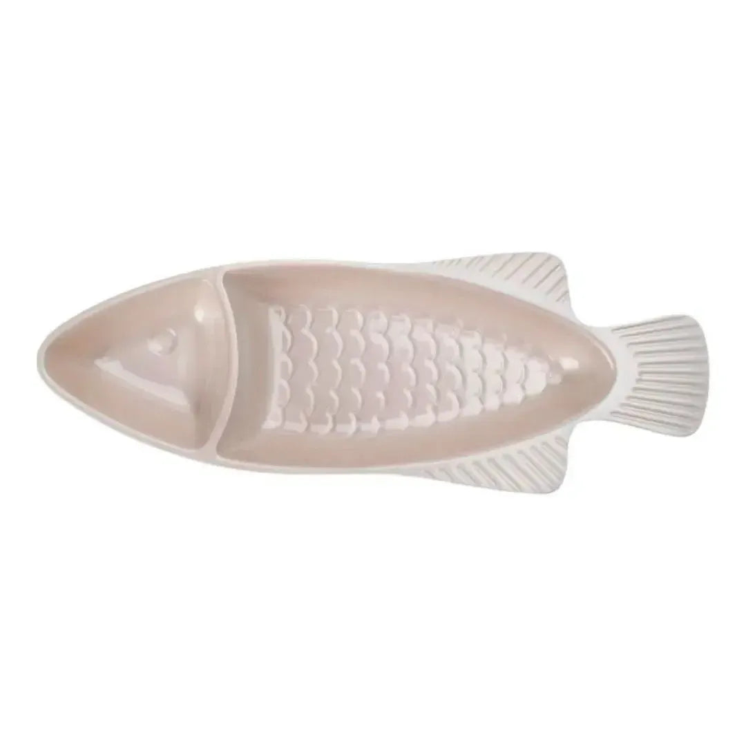 Petisqueira Pequena Melamina Formato Peixe Perola 25,8x9,3x2,5cm