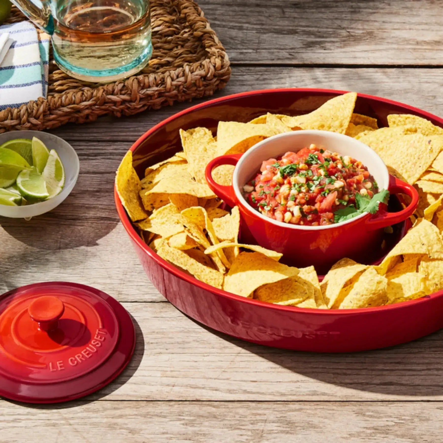 Prato para Aperitivo Cerâmica Signature 34cm Vermelho Le Creuset