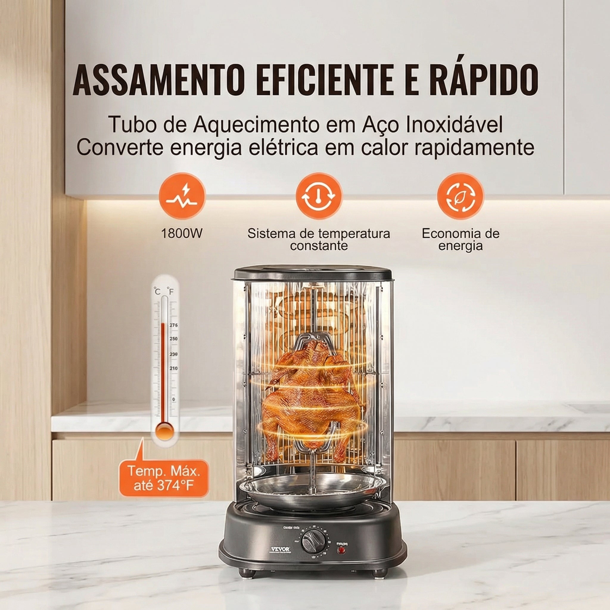 Grill Vertical Elétrico Giratório