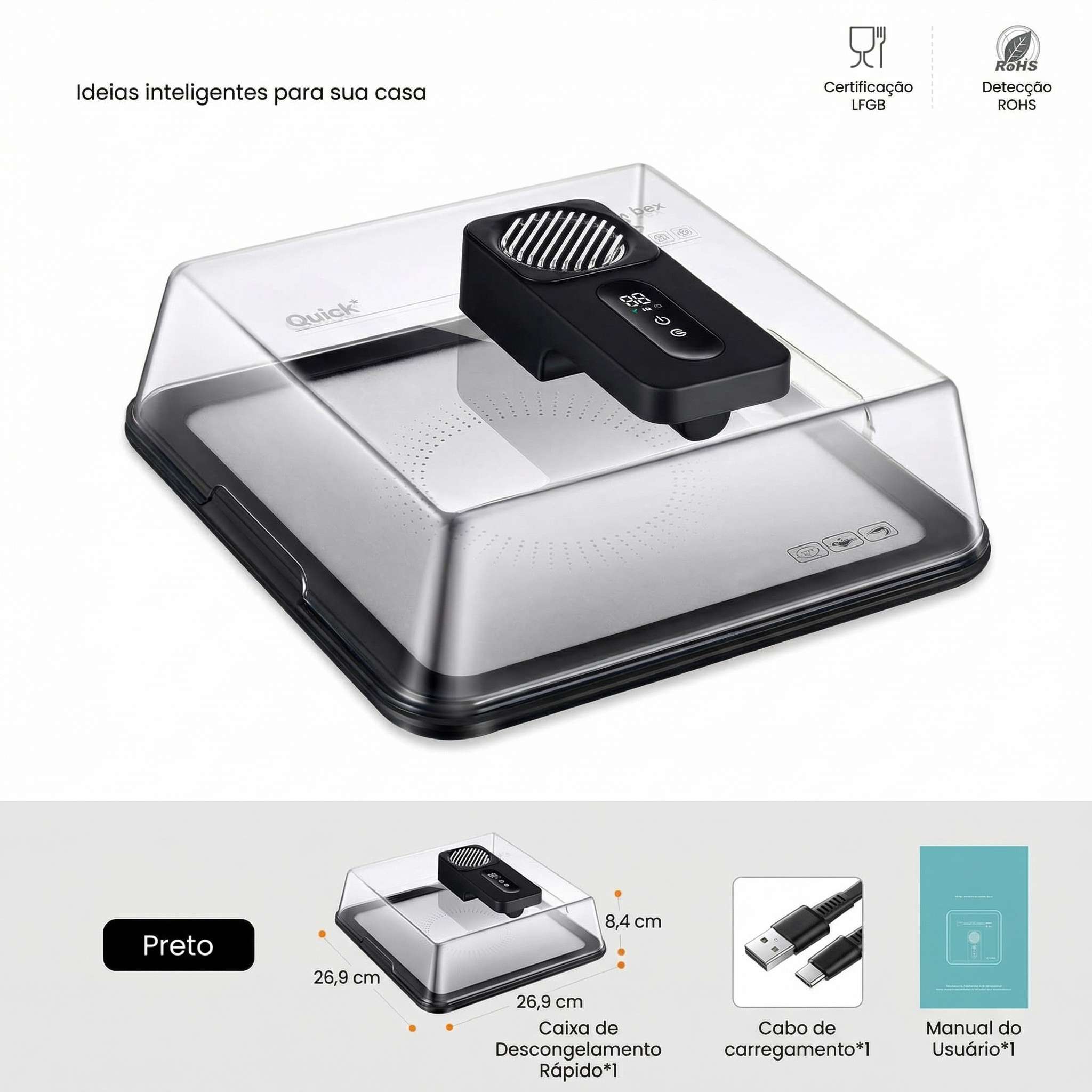 Cabine de Descongelamento Rápido+ | Bivolt, UV, Controle Térmico