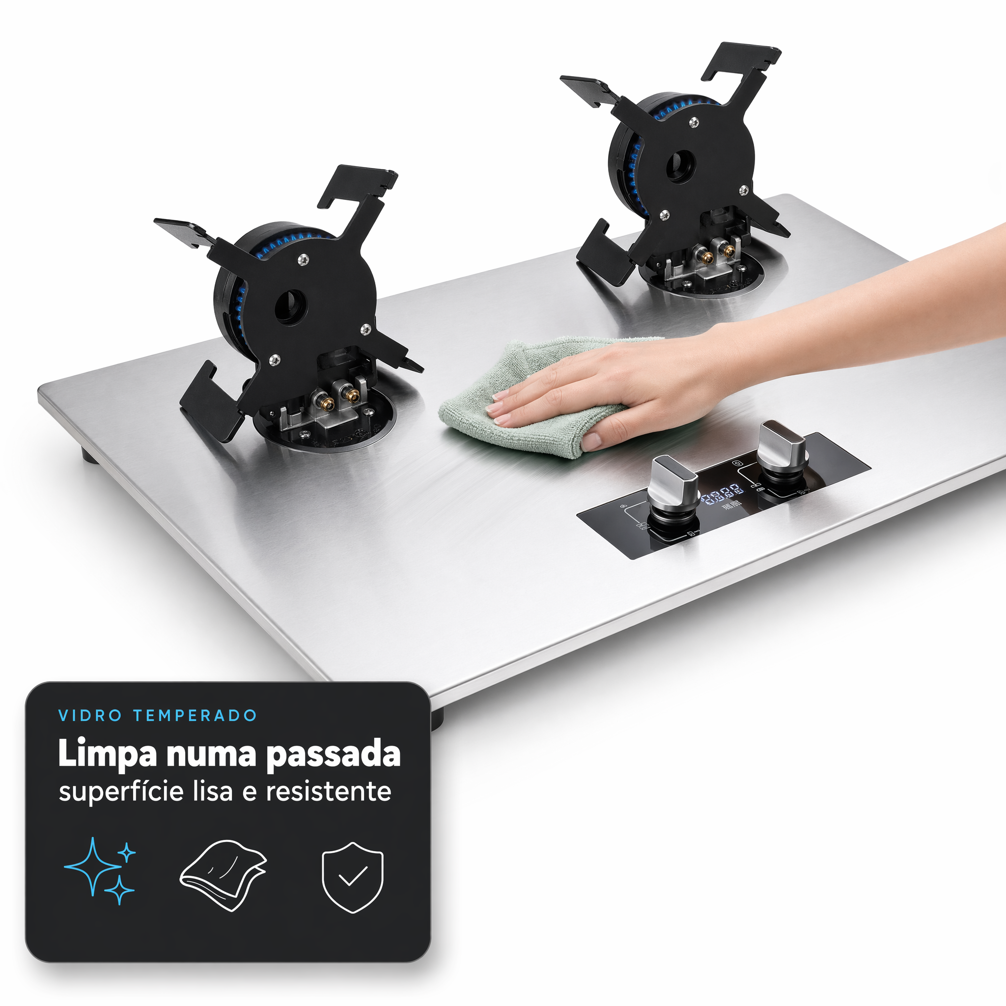 Cooktop Elétrico Portátil em Vidro Temperado