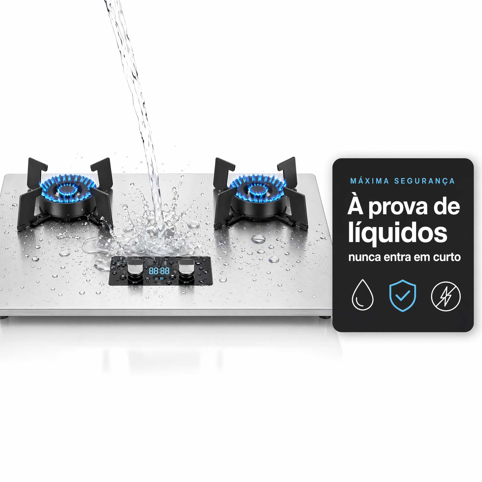 Cooktop Elétrico Portátil em Vidro Temperado
