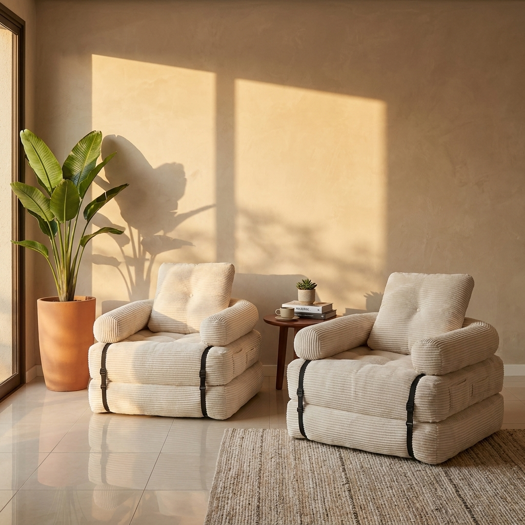 Poltrona-Cama Avverato Nuvem em Cotelê