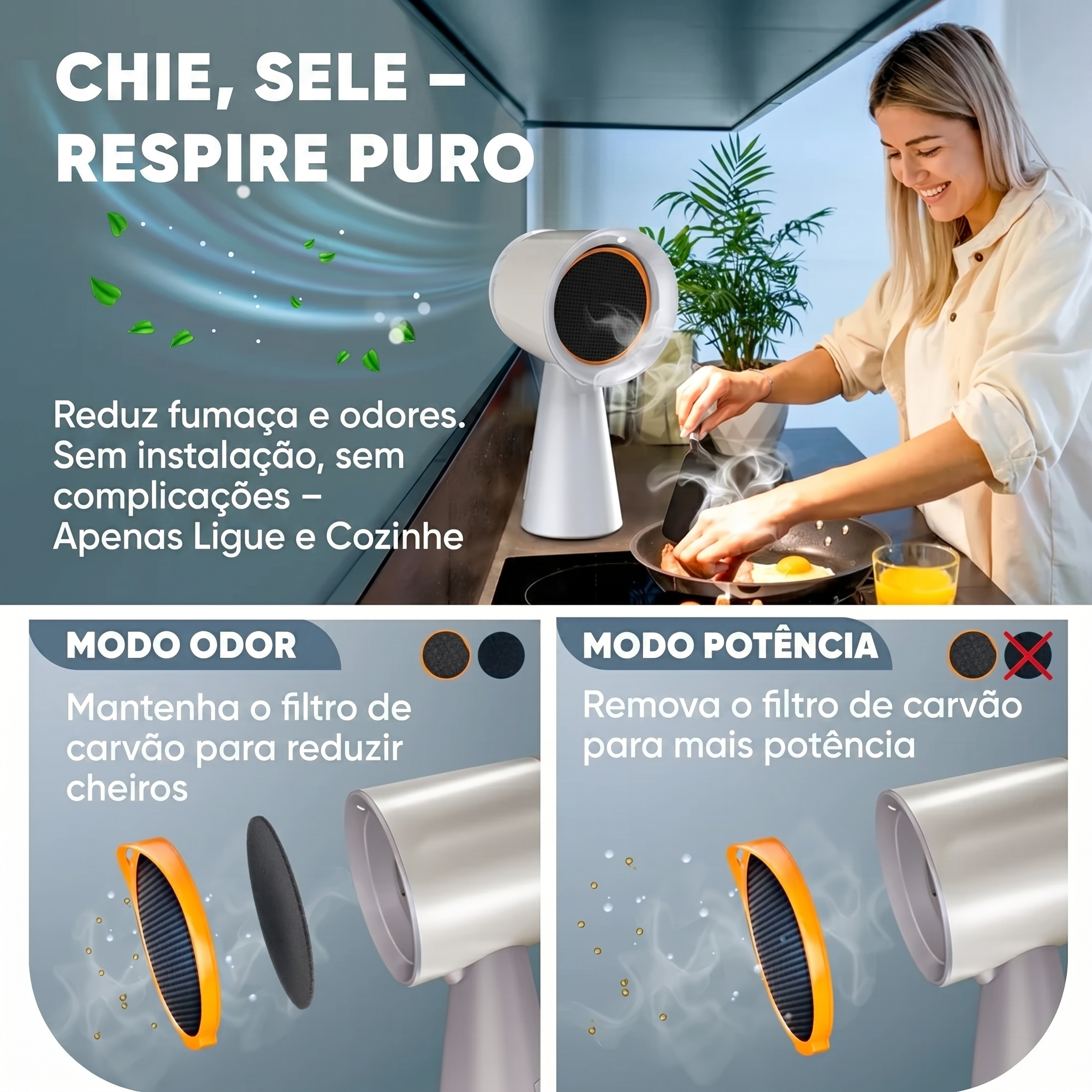 Aspira Pro - Coifa Portátil Sem Instalação