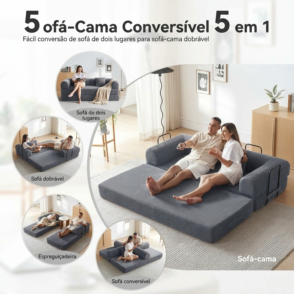 Sofá Modular 5 em 1