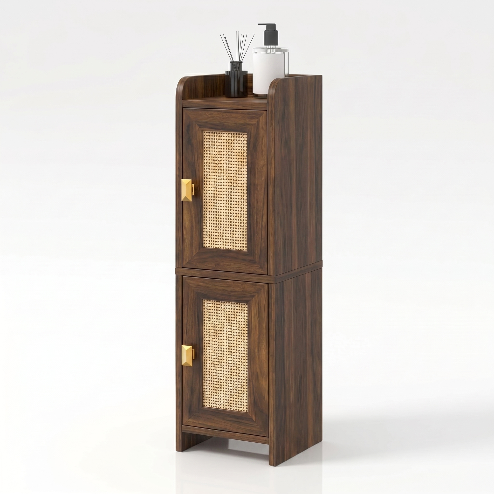 Armário Estreito com Rattan Zen