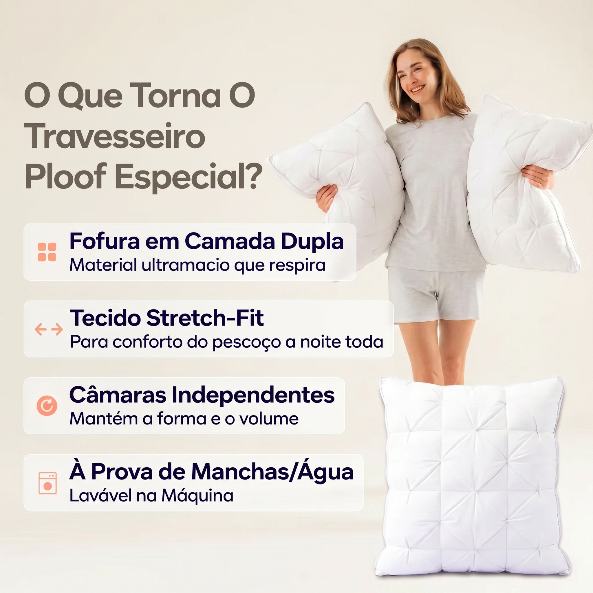 Kit Travesseiros Ploof - Macio e Resistente