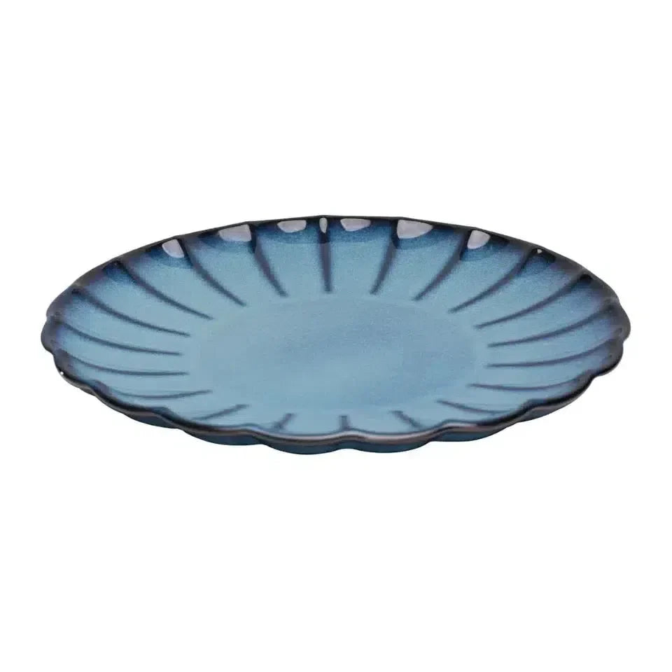 Aparelho de Jantar Cerâmica Scallop Azul 24 peças Wolff