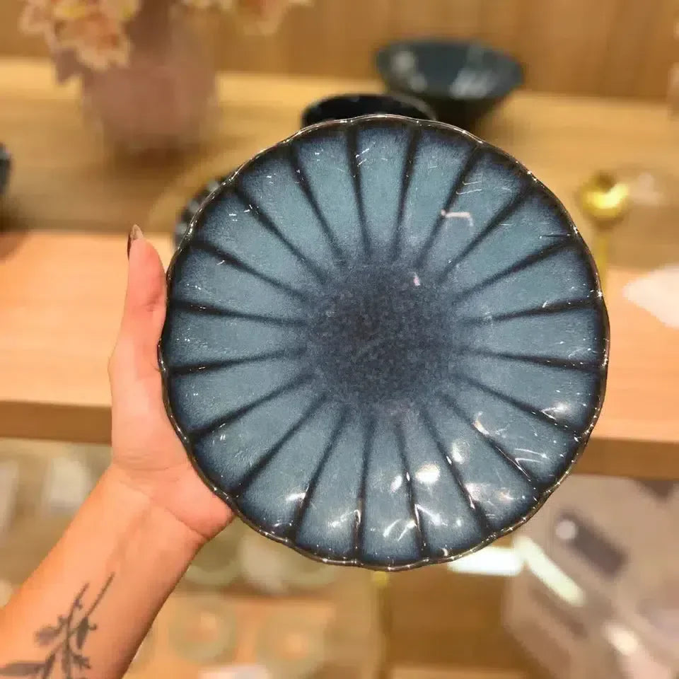 Aparelho de Jantar Cerâmica Scallop Azul 24 peças Wolff