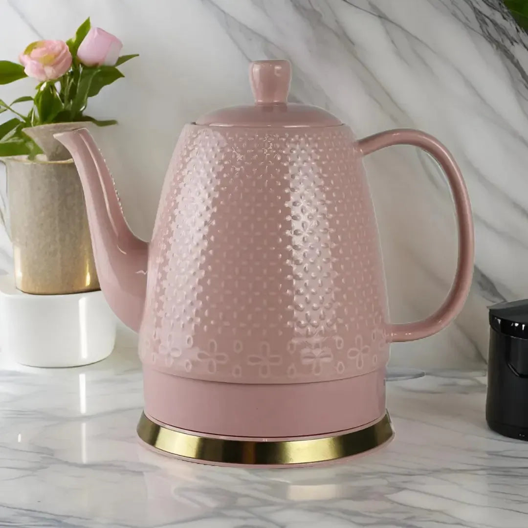Chaleira Elétrica Porcelana Elegance Rosa Poá 1,5L 220V Tuut