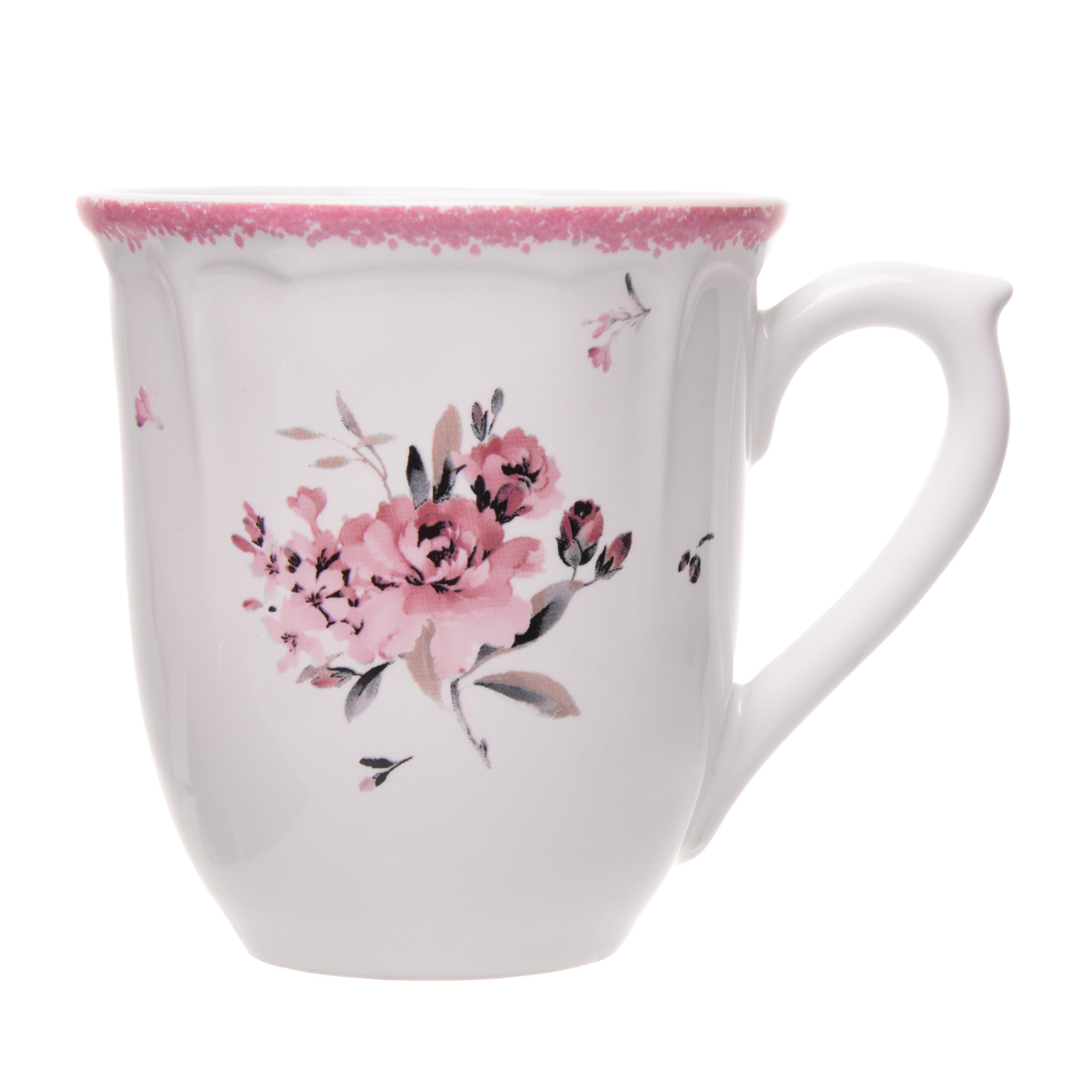 Conjunto 4 Canecas Cerâmica Florescer Rosa 330ml