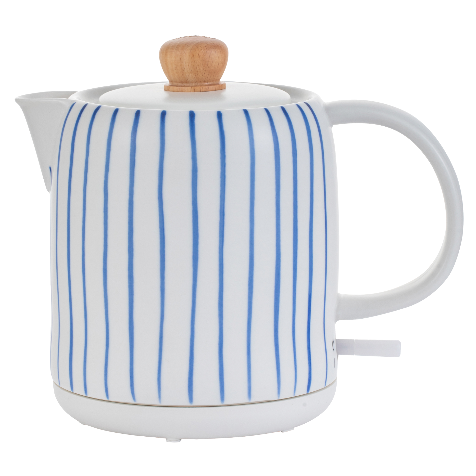 Chaleira Elétrica Porcelana Elegance Listrada Branca / Azul 1L 220V Tuut