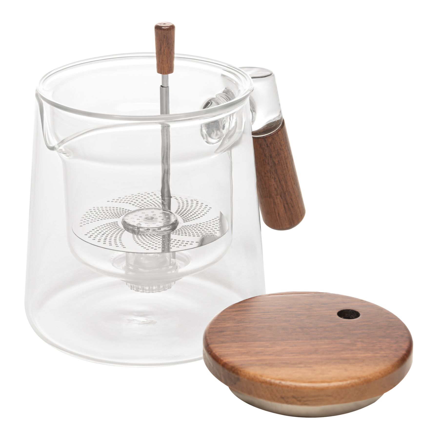 Chaleira Vidro Borossilicato com Botão Infusor Automático 500ml