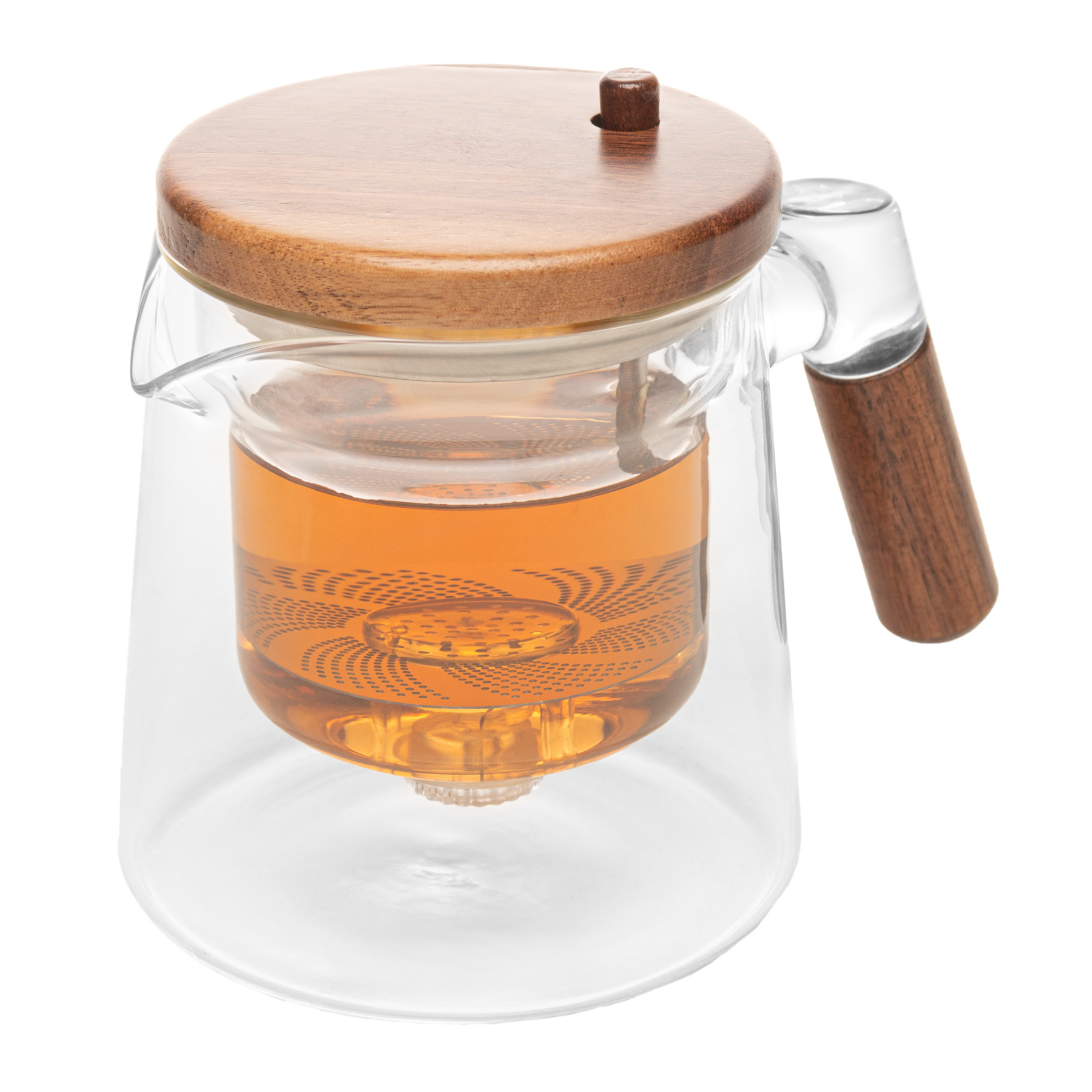 Chaleira Vidro Borossilicato com Botão Infusor Automático 500ml