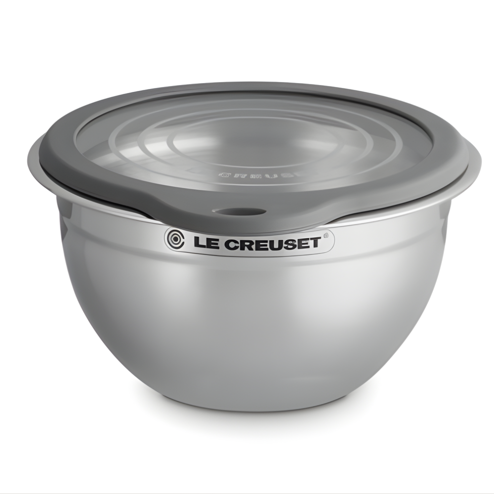 Bowl Redondo Mixing Inox Tampa Vidro 19cm Le Creuset