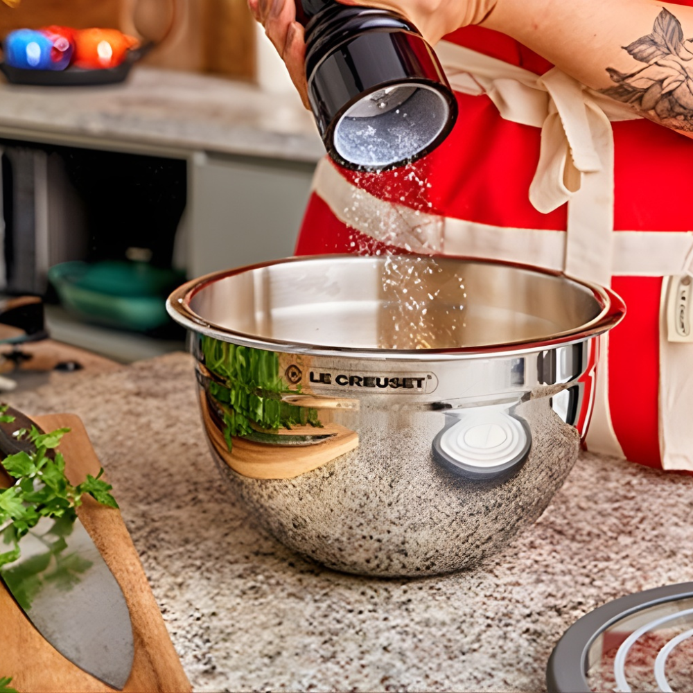 Bowl Redondo Mixing Inox Tampa Vidro 27cm Le Creuset