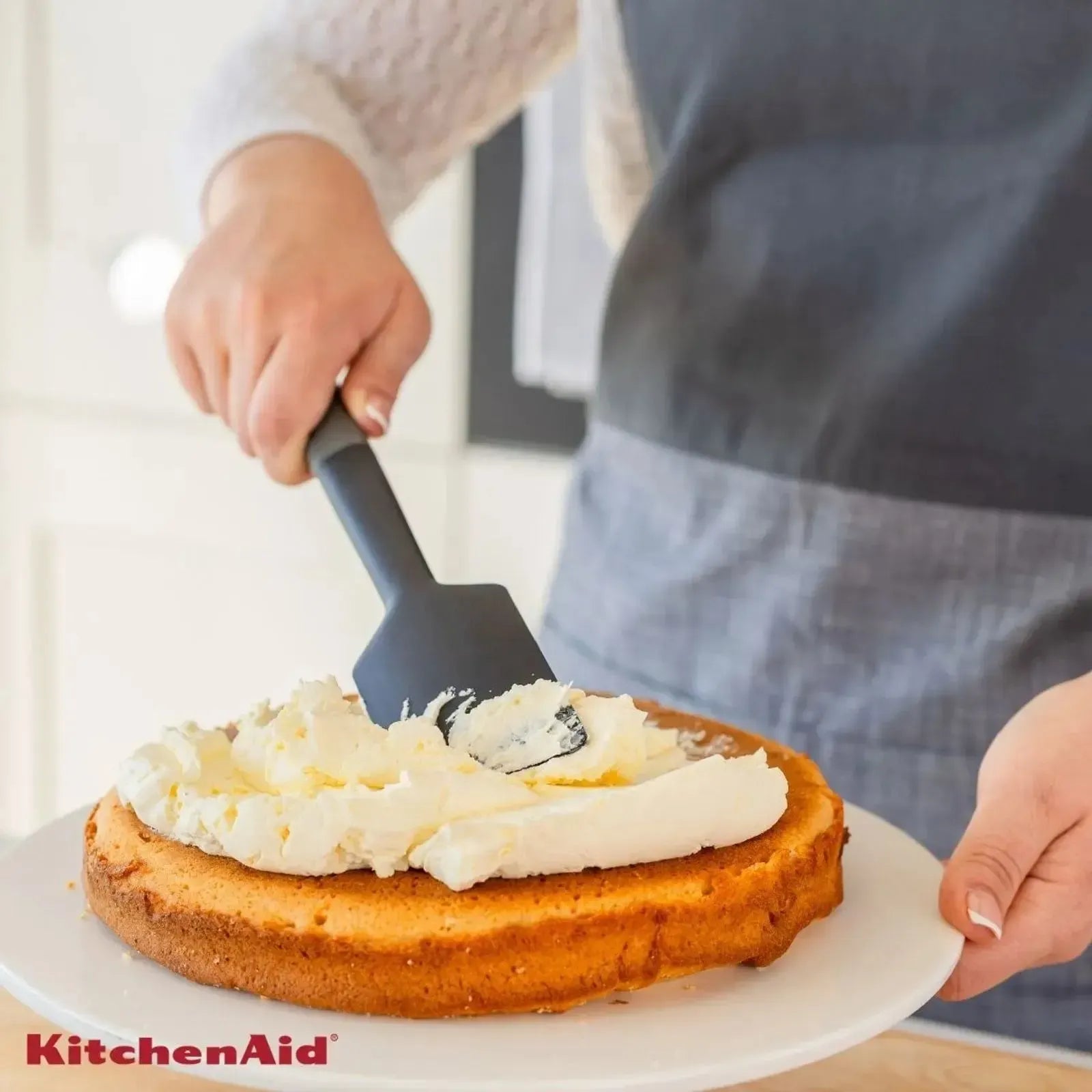 Espátula Pão Duro Raspadora Silicone Cinza KitchenAid