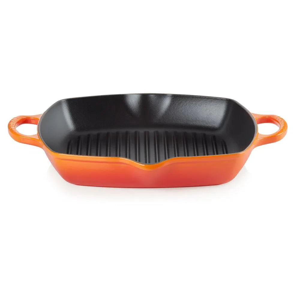 Grelha Quadrada Funda Signature Laranja 30cm Le Creuset