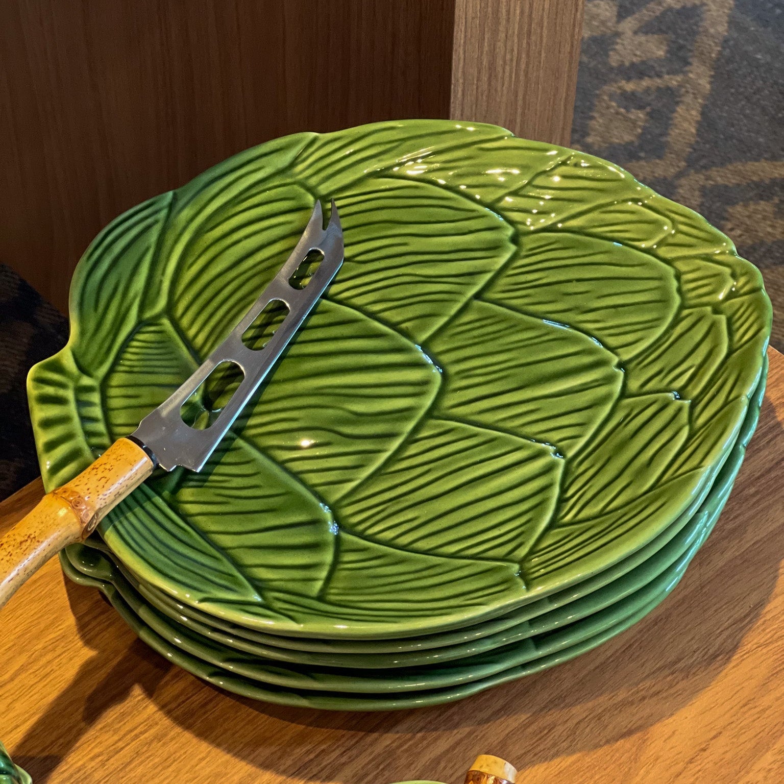 Prato Raso Cerâmica 30cm Alcachofra Verde