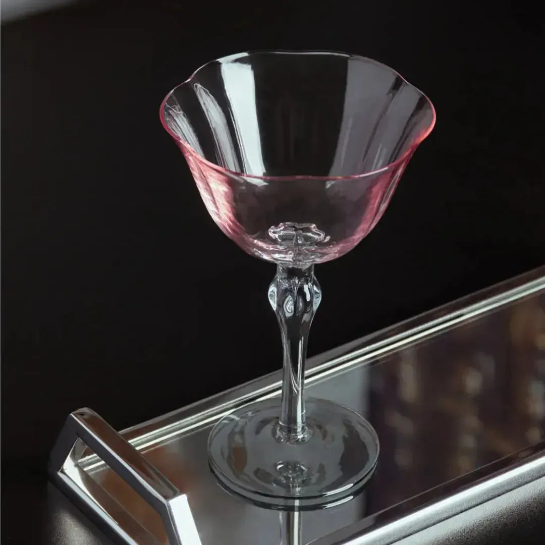 Jogo 2 Taças Vinho Vidro Lily 300ml Rosa / Cinza Wolff