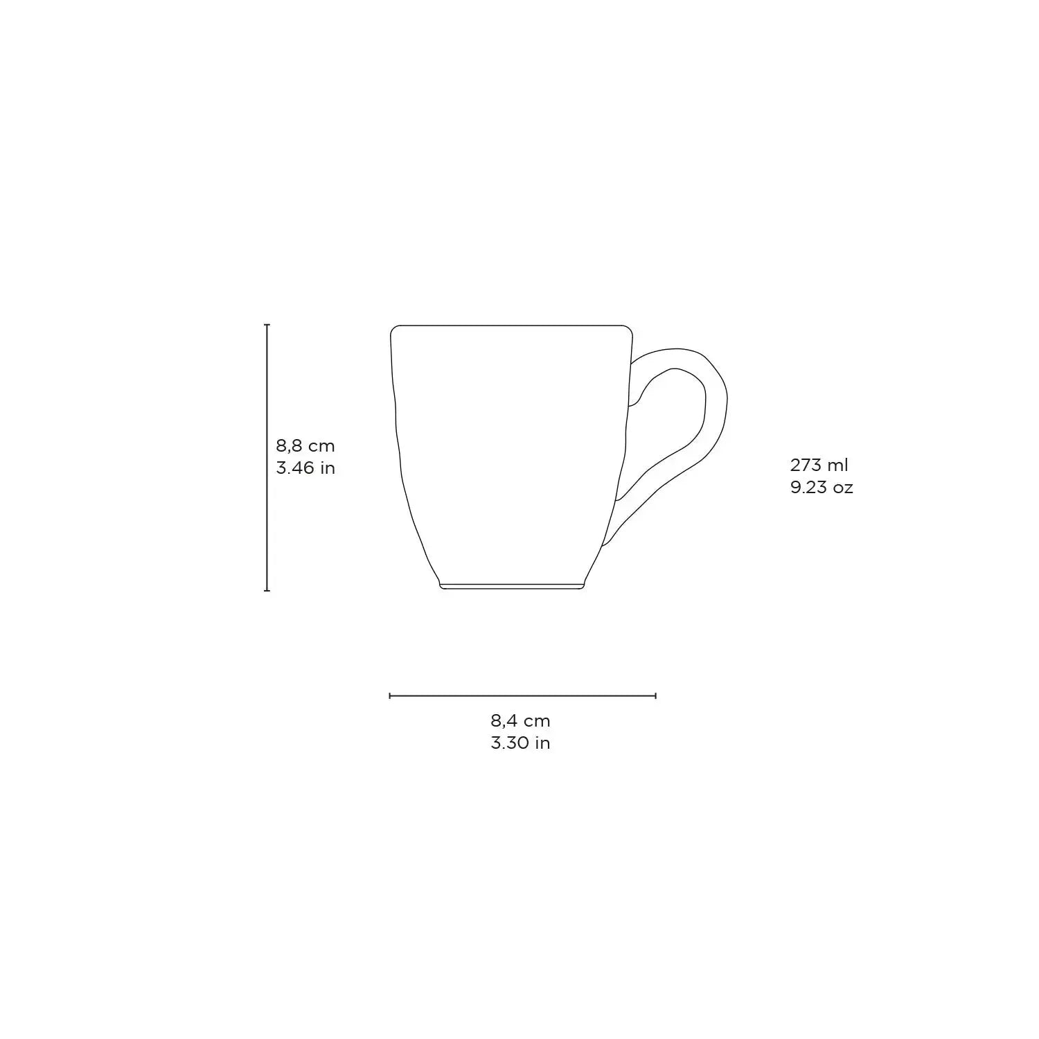 Jogo 4 Canecas Stoneware Orgânico Oceano 273ml Porto Brasil