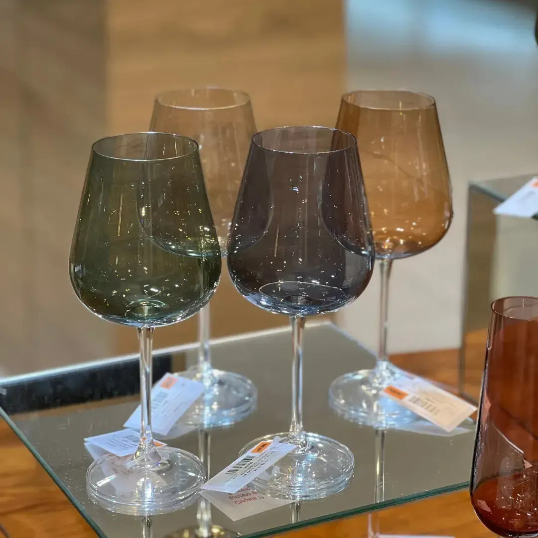 Jogo 6 Taças para Vinho Tinto em Cristal Bohemia Ardea Bege Imperial 540ml