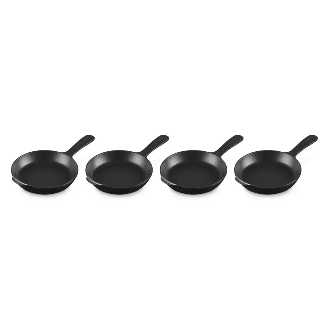 Kit 4 Mini Skillets Gourmand Matte Black 300ml 16cm Le Creuset