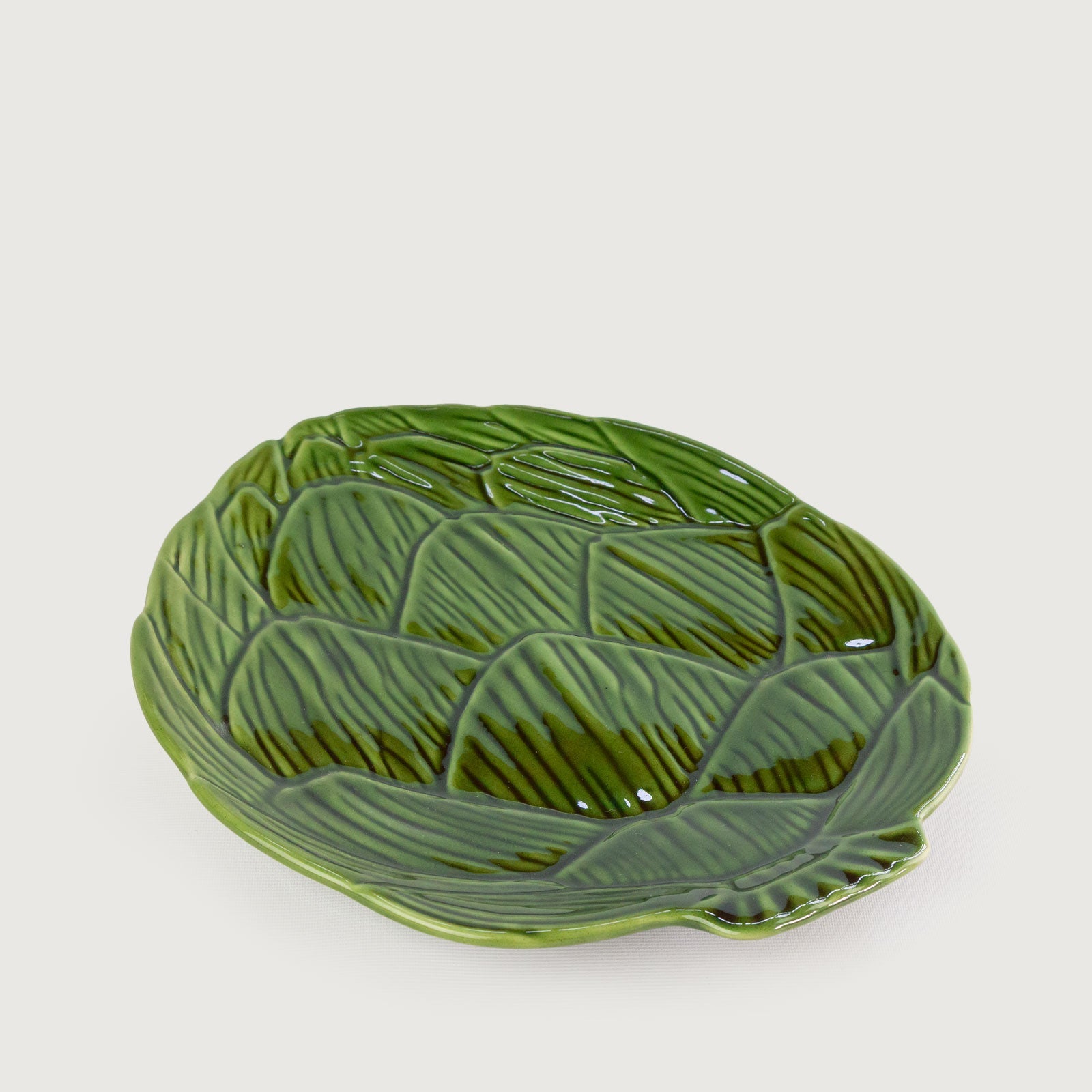 Prato Raso Cerâmica 30cm Alcachofra Verde