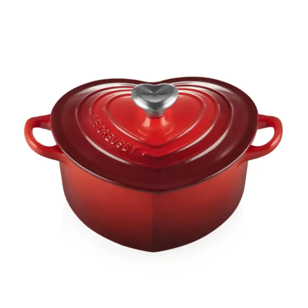 Panela Coração com Pegador Coração Inox Vermelha 20cm 1,9L Le Creuset