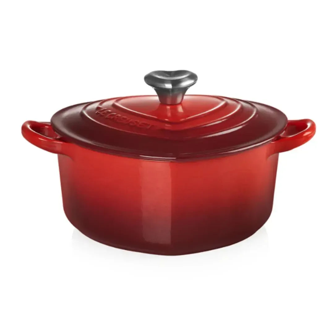 Panela Coração com Pegador Coração Inox Vermelha 20cm 1,9L Le Creuset