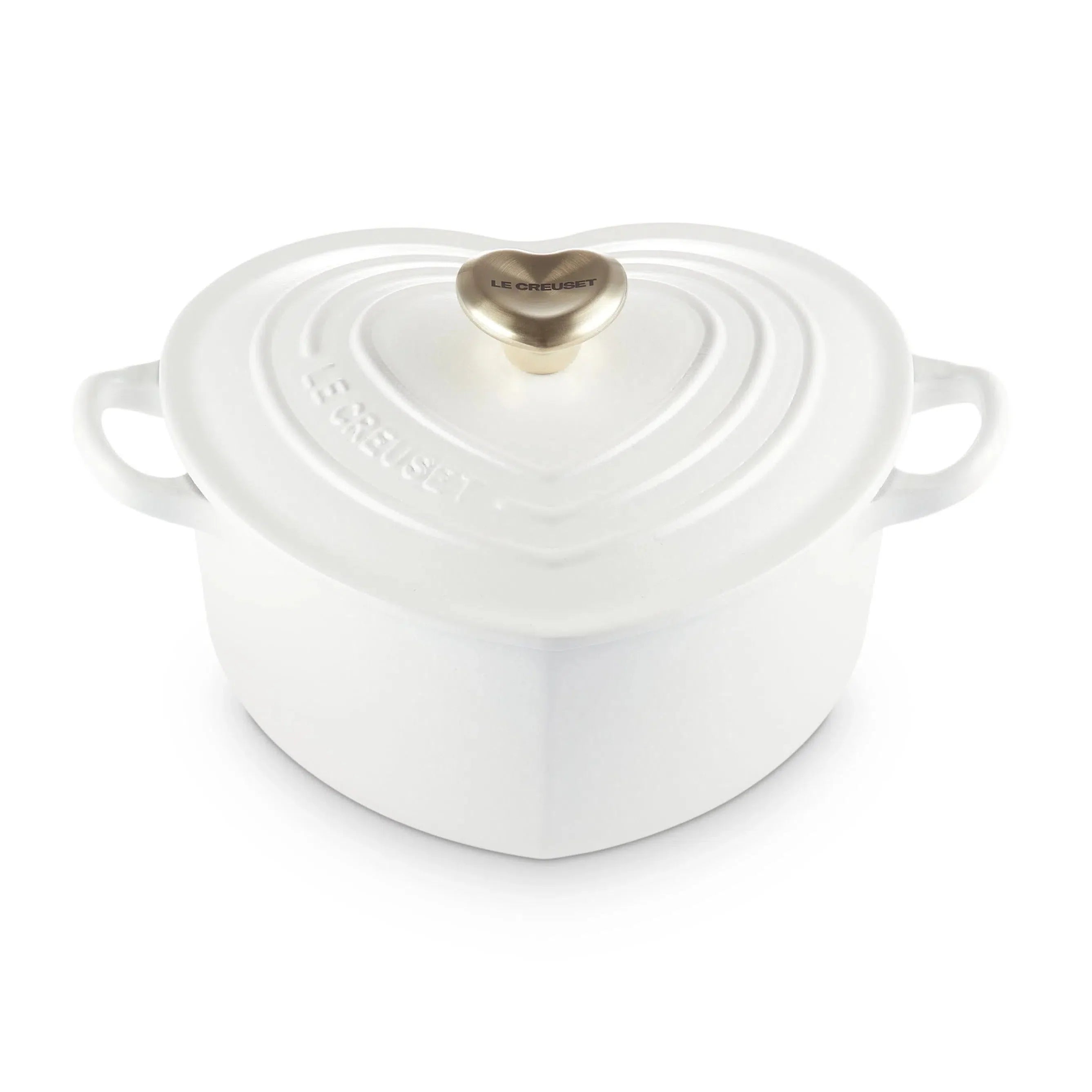 Panela Le Creuset Coração Cotton com Pegador Dourado 1,9L 20cm