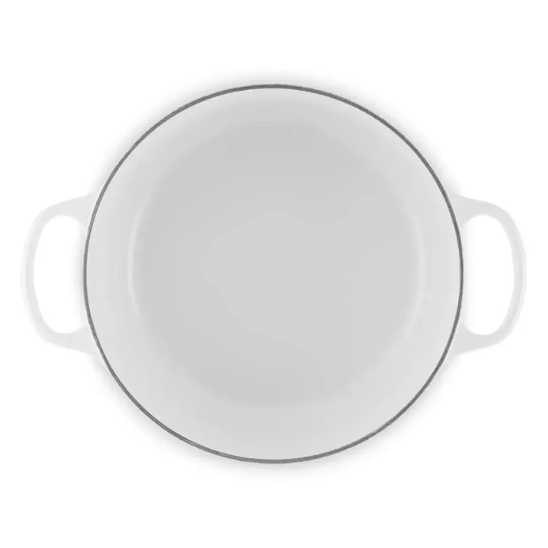 Panela Le Creuset Redonda Signature Branca com Pegador Dourado 1,3L 16cm