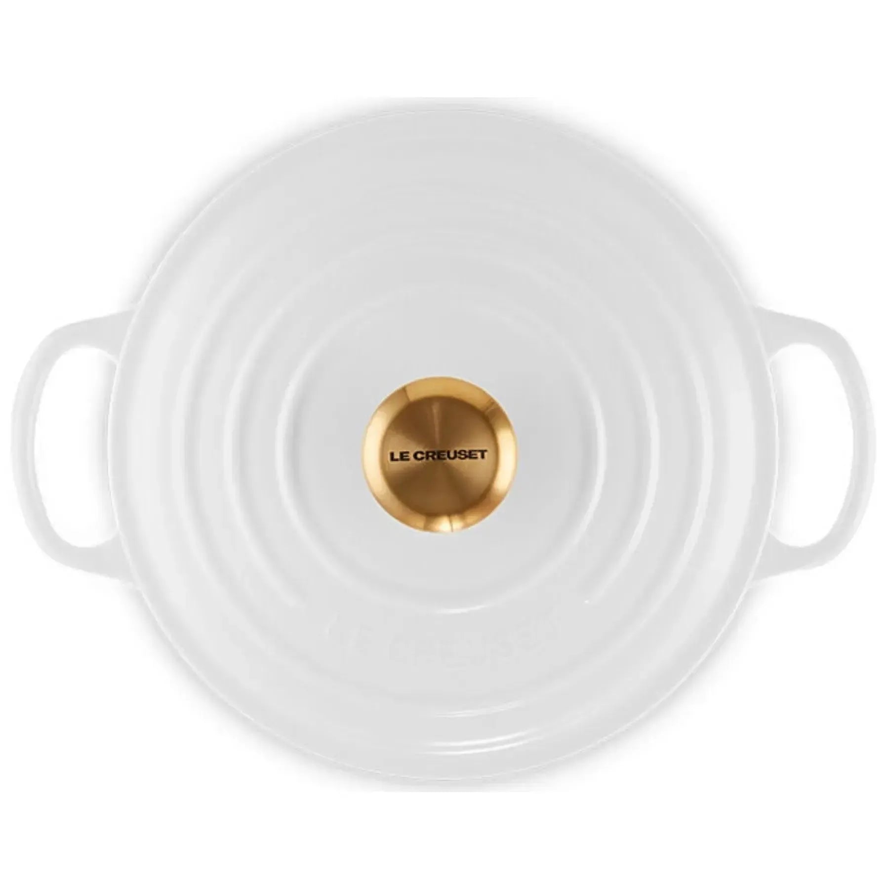 Panela Le Creuset Sauteuse Signature Branca com Pegador Dourado 24cm