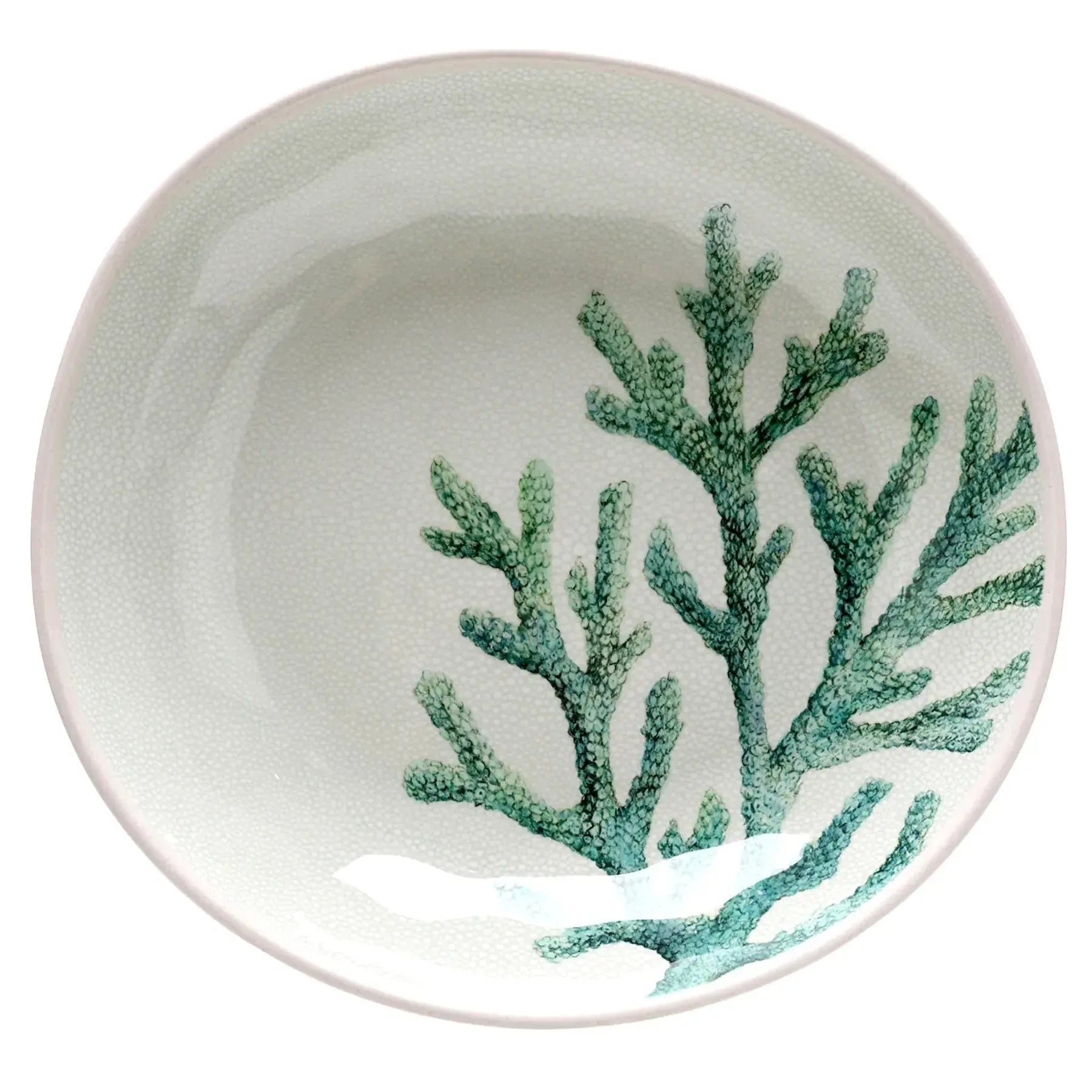 Saladeira Melamina Desenho Coral Verde 32,7x31,5x5,8cm