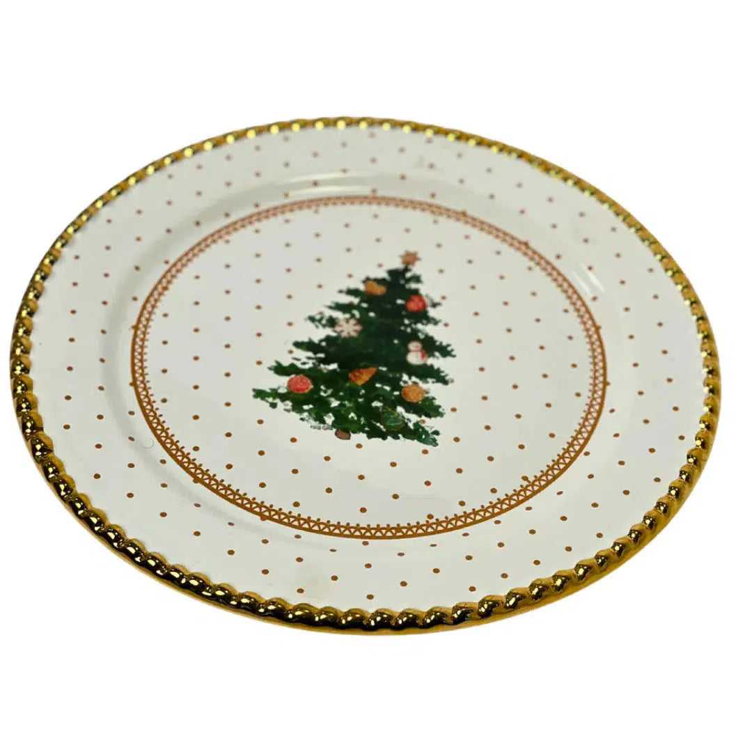 Sousplat Toys Christmas com Ouro Cerâmica 34cm Scalla