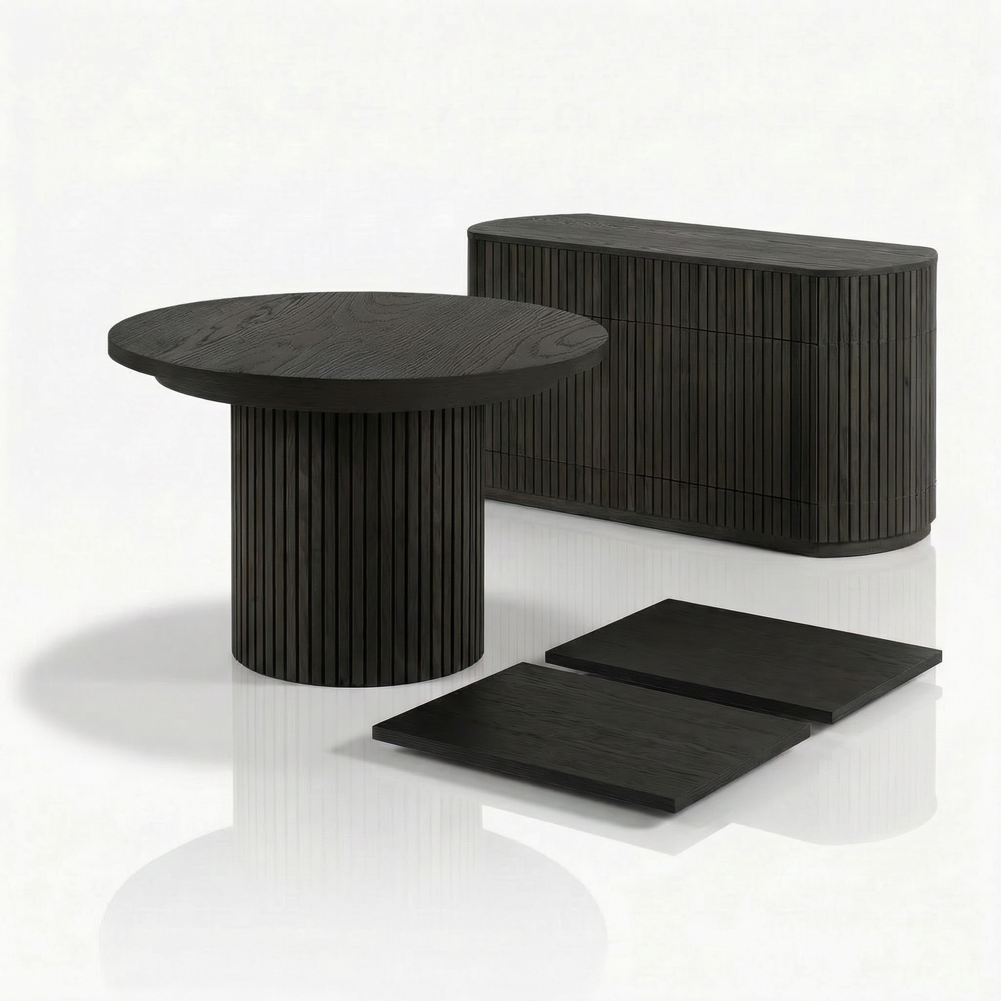 Mesa Expansível Oval Adapt em MDF
