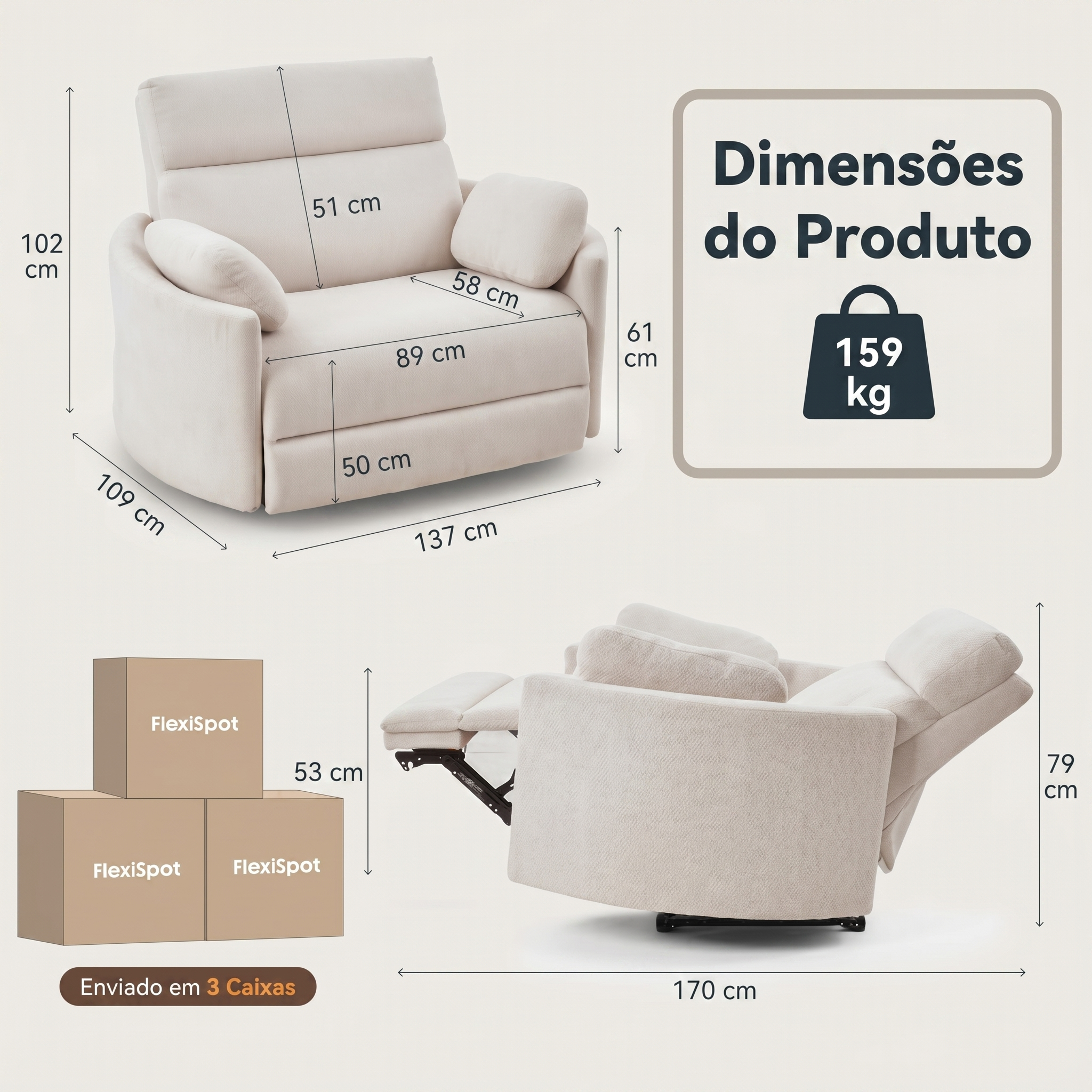 Poltrona Elétrica Reclinável Grand Mochi